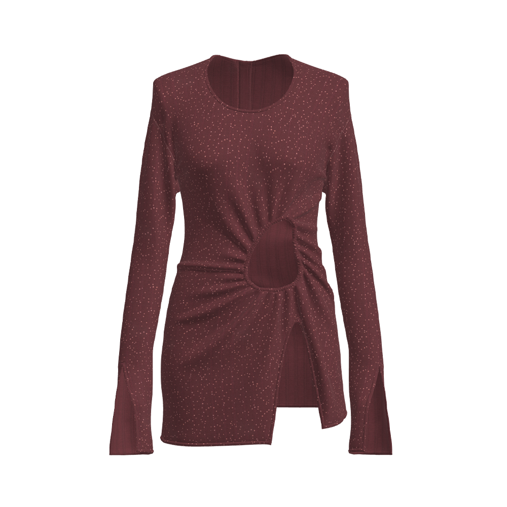 T/R/S Folie Print Drop-Needle RIB